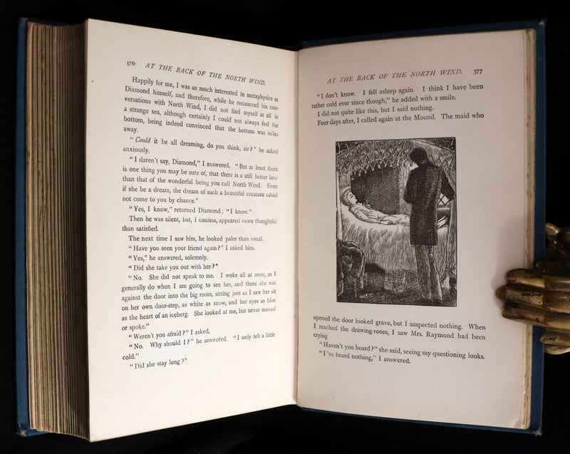 1910 Rare Book - AT THE BACK OF THE NORTH WIND by George MacDonald illustrated by Arthur Hughes.