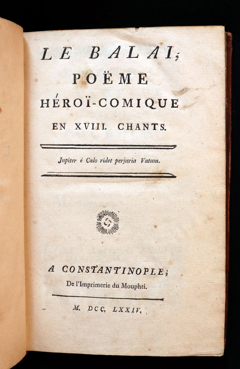 1774 Scarce French Book - Le BALAI, a Licentious Tale by DU LAURENS.