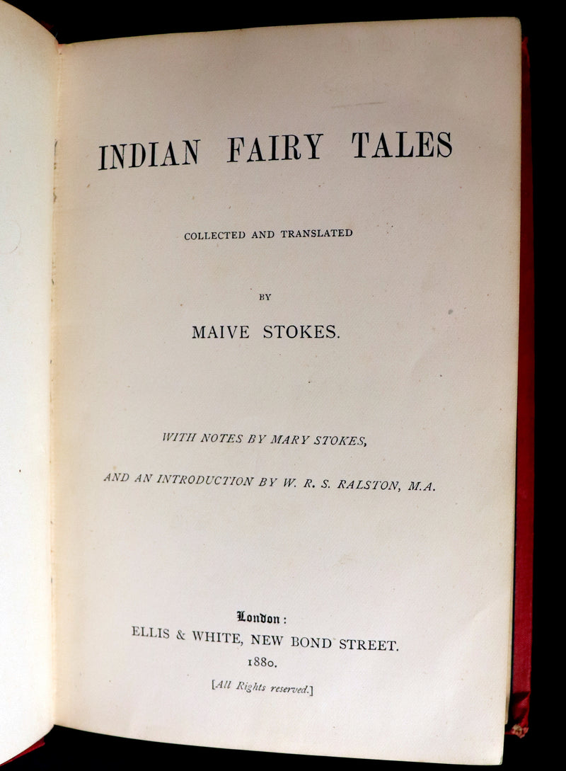 1880 Rare First Edition - Indian Fairy Tales - FAIRY TALES from India by Maive Stokes.