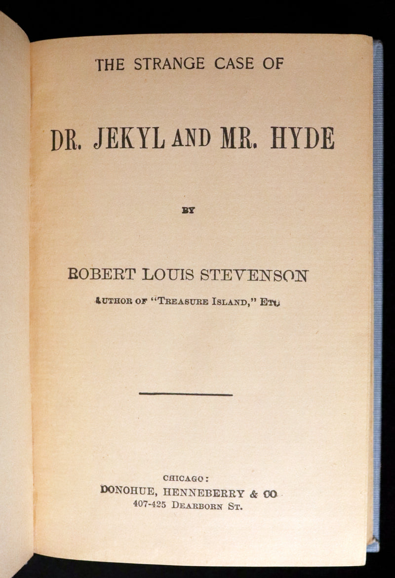 1897 Rare Book - The Strange Case of Dr Jekyll and Mr Hyde with Treasure Island by Stevenson.