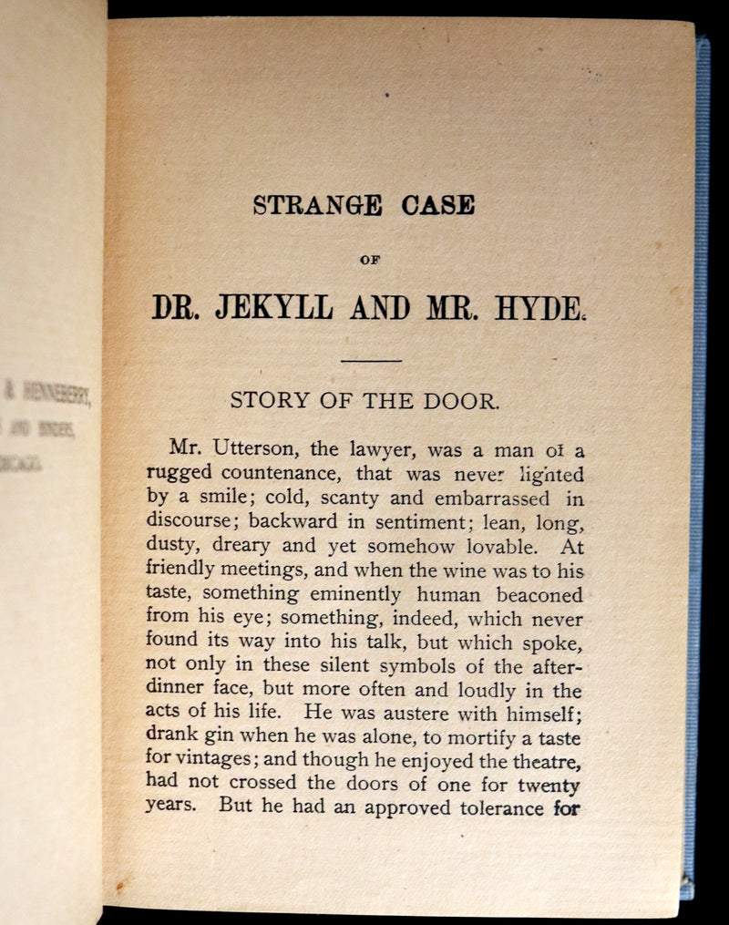 1897 Rare Book - The Strange Case of Dr Jekyll and Mr Hyde with Treasure Island by Stevenson.