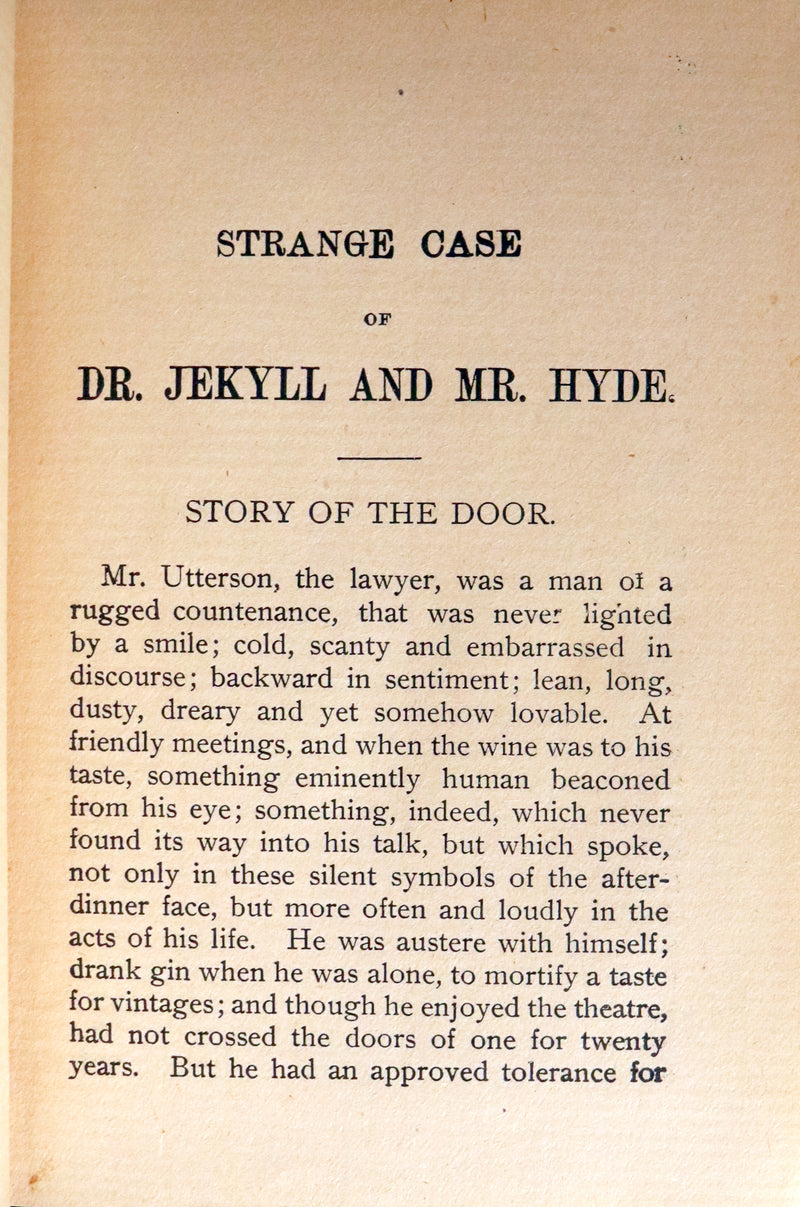 1897 Rare Book - The Strange Case of Dr Jekyll and Mr Hyde with Treasure Island by Stevenson.