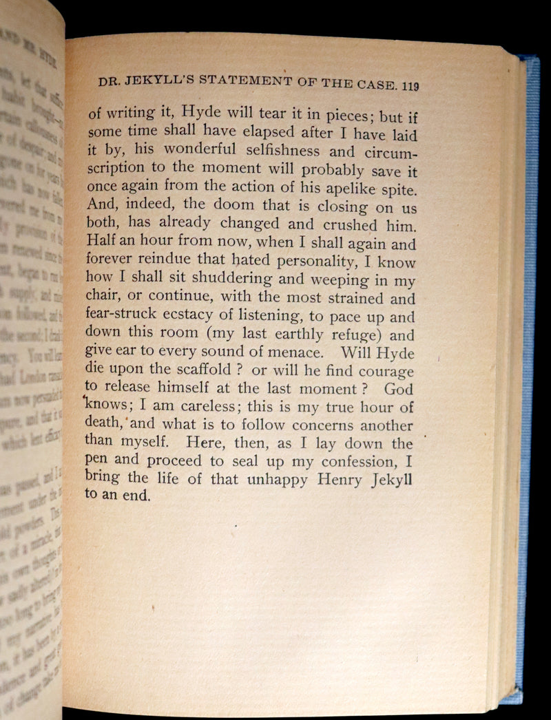 1897 Rare Book - The Strange Case of Dr Jekyll and Mr Hyde with Treasure Island by Stevenson.