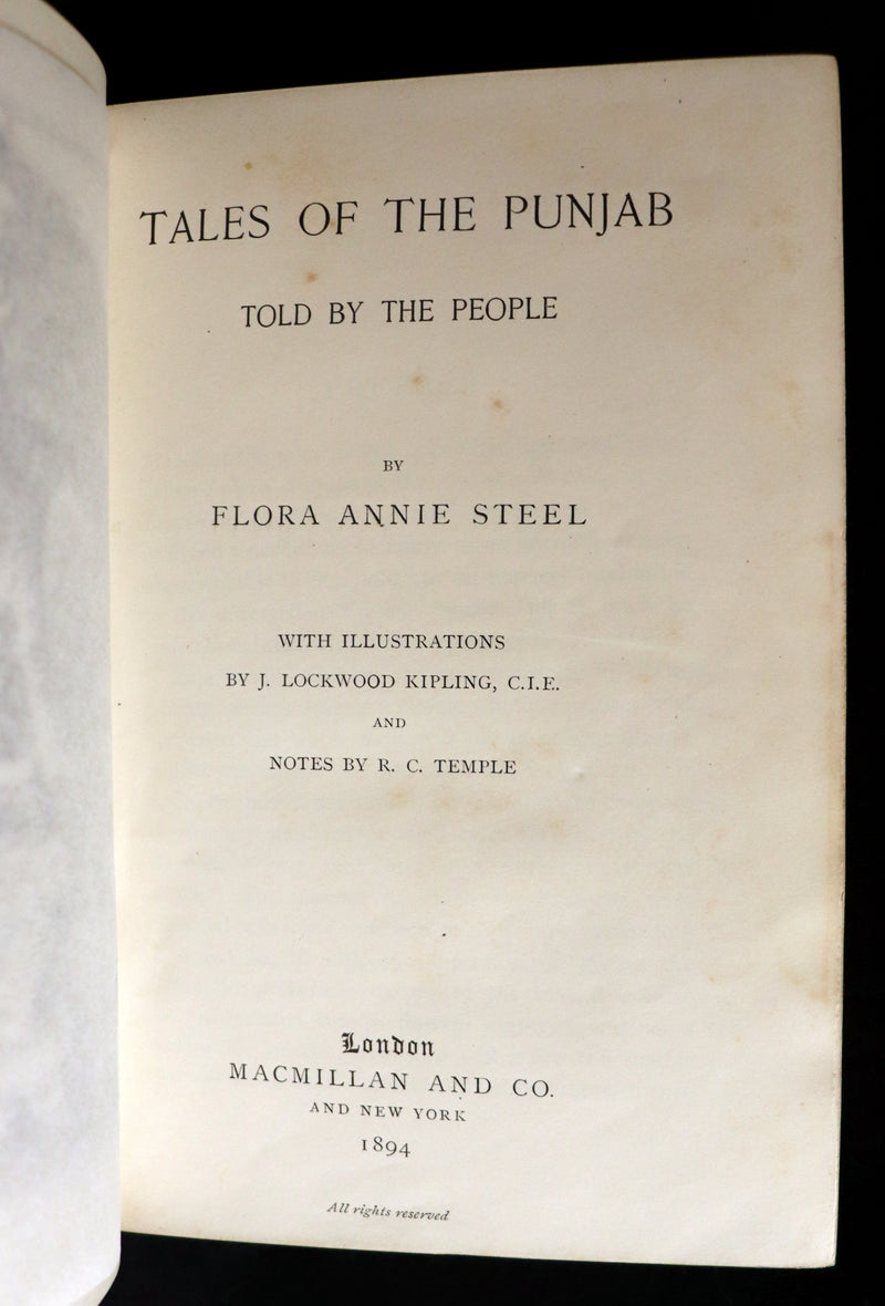 1894 Rare First Edition - Indian Fairy Tales -Tales of the Punjab by Flora Annie Steel.