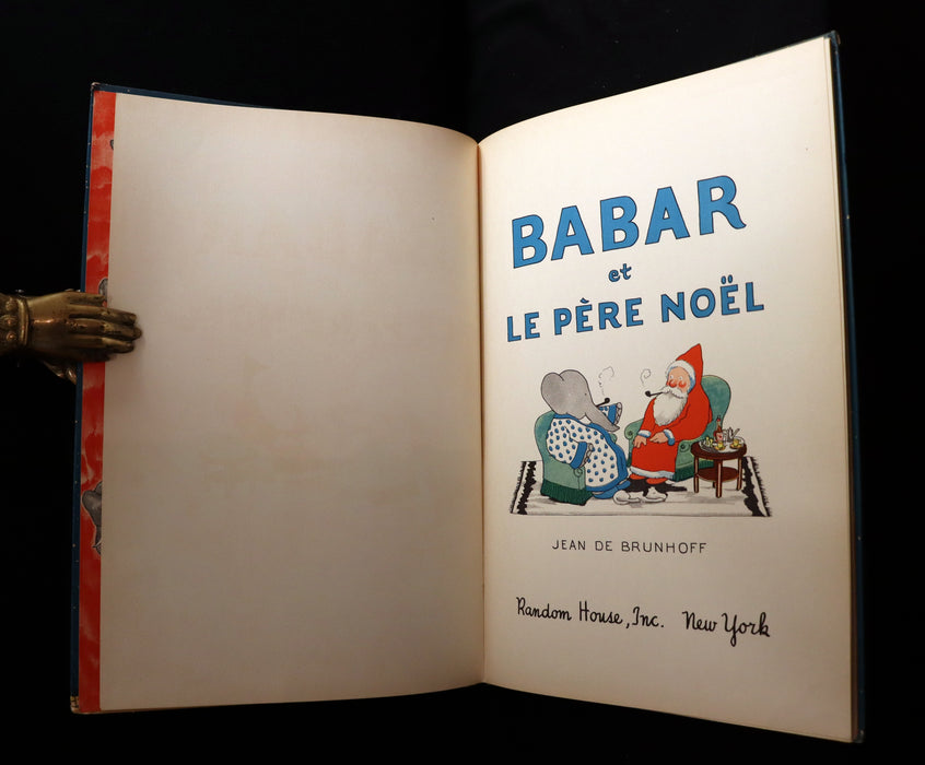 1941 FIRST EDITION French Book - BABAR et le Pere Noel (Babar & Father Christmas) by Jean de Brunhoff.