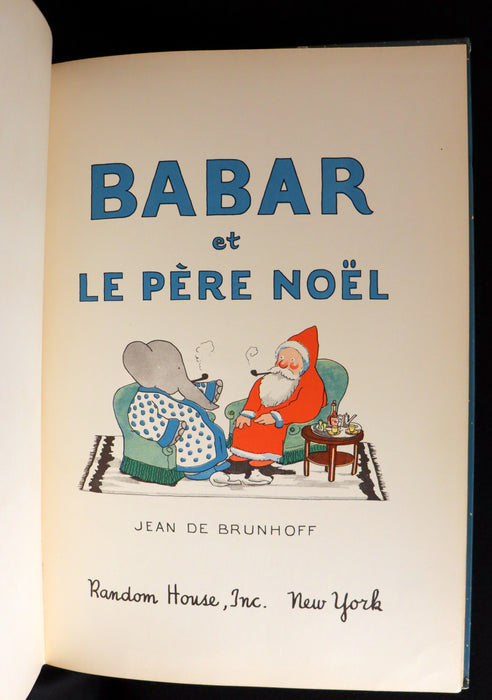 1941 FIRST EDITION French Book - BABAR et le Pere Noel (Babar & Father Christmas) by Jean de Brunhoff.