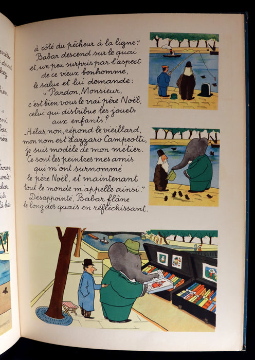 1941 FIRST EDITION French Book - BABAR et le Pere Noel (Babar & Father Christmas) by Jean de Brunhoff.