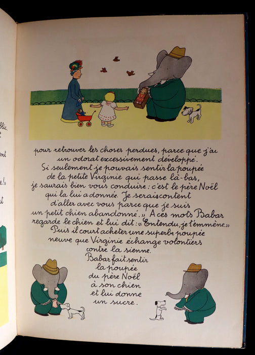 1941 FIRST EDITION French Book - BABAR et le Pere Noel (Babar & Father Christmas) by Jean de Brunhoff.