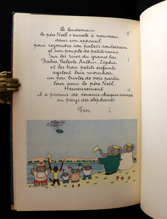 1941 FIRST EDITION French Book - BABAR et le Pere Noel (Babar & Father Christmas) by Jean de Brunhoff.