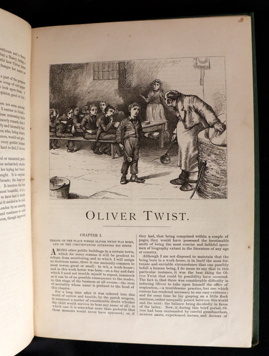 1872 Rare Edition - The Adventures of OLIVER TWIST by Charles Dickens illustrated by James Mahony.