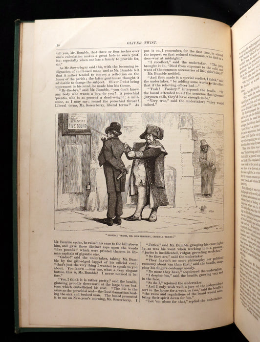 1872 Rare Edition - The Adventures of OLIVER TWIST by Charles Dickens illustrated by James Mahony.