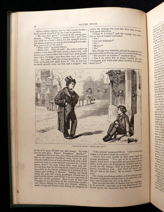 1872 Rare Edition - The Adventures of OLIVER TWIST by Charles Dickens illustrated by James Mahony.