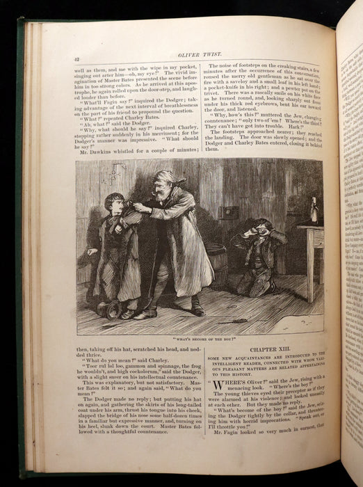 1872 Rare Edition - The Adventures of OLIVER TWIST by Charles Dickens illustrated by James Mahony.