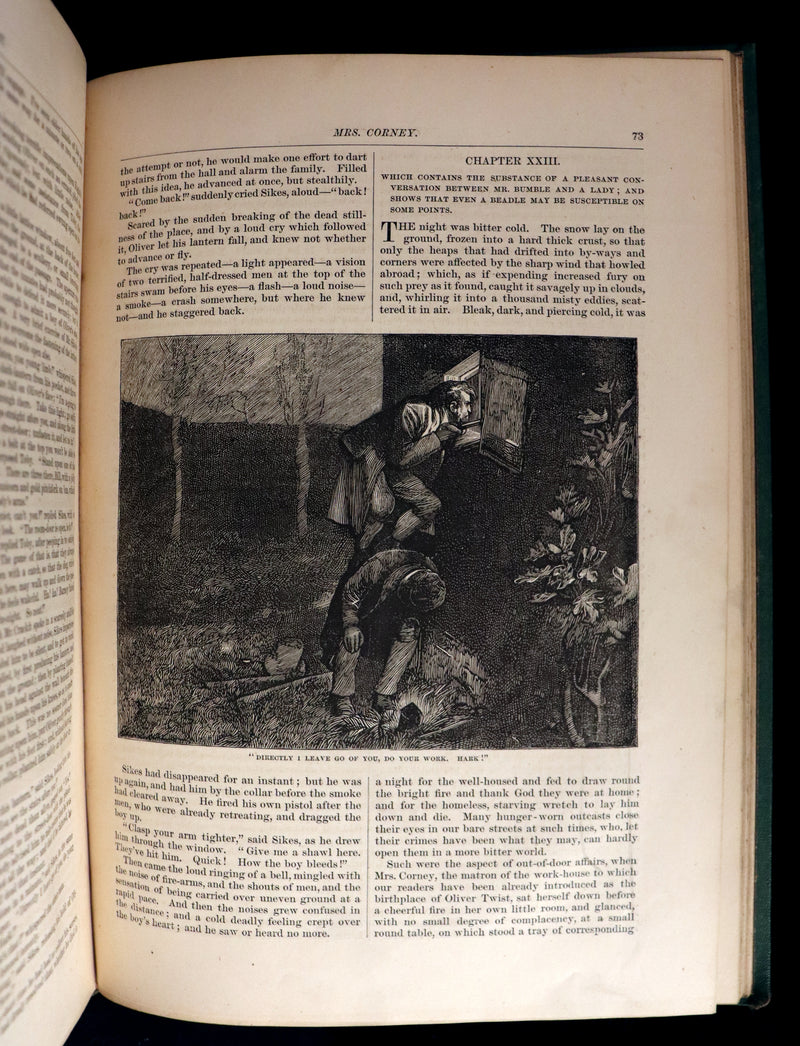 1872 Rare Edition - The Adventures of OLIVER TWIST by Charles Dickens illustrated by James Mahony.