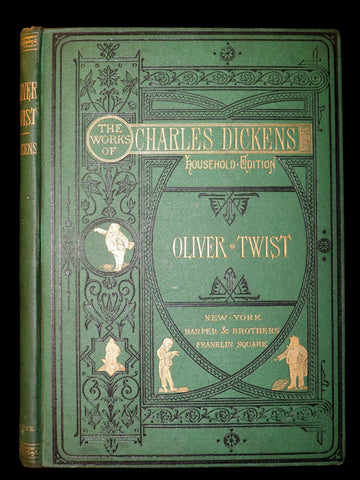 1872 Rare Edition - The Adventures of OLIVER TWIST by Charles Dickens illustrated by James Mahony.