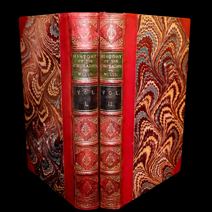 1821 Rare Book Set - The HISTORY OF THE CRUSADES for the recovery and possession of the Holy Land by Charles Mills.