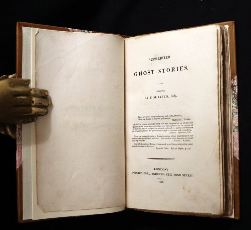 1823 Scarce Victorian Book - Accredited Ghost Stories by T.M. Jarvis. First Edition.