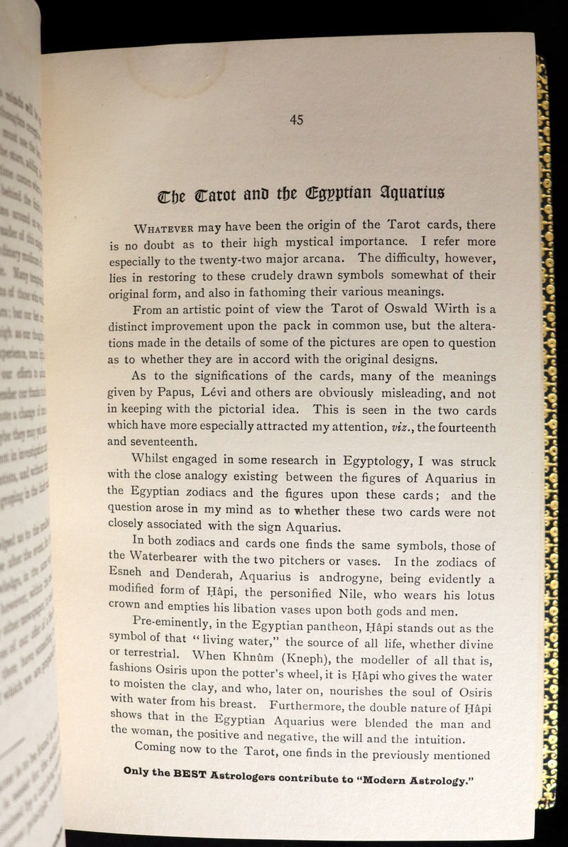 1899 Scarce Book bound by Zaehnsdorf for Asprey - MODERN ASTROLOGY - The Astrologers' Magazine by Alan Leo. Copy of Governor Charles Edison.