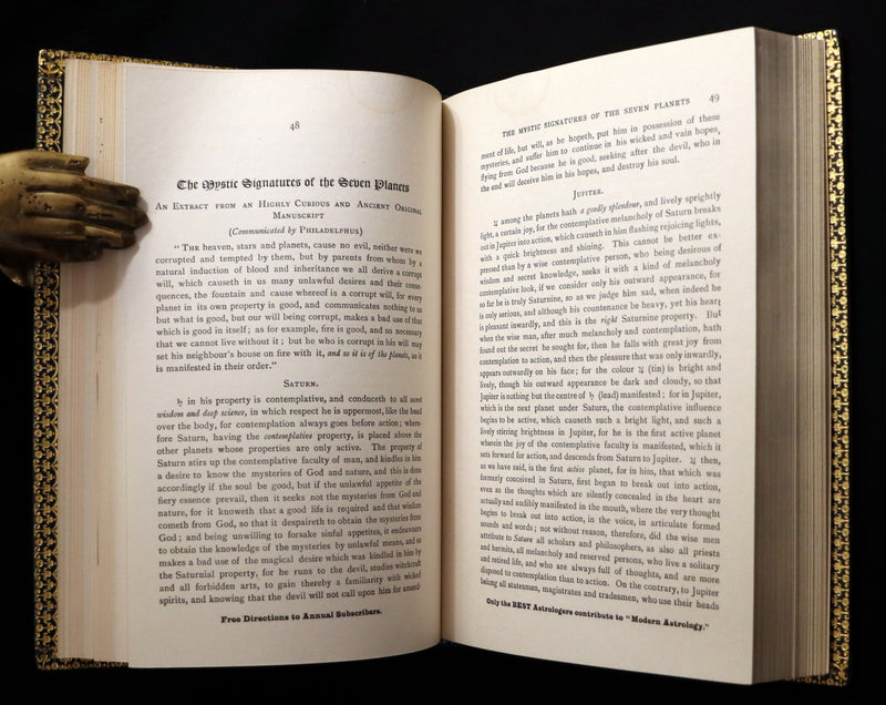 1899 Scarce Book bound by Zaehnsdorf for Asprey - MODERN ASTROLOGY - The Astrologers' Magazine by Alan Leo. Copy of Governor Charles Edison.