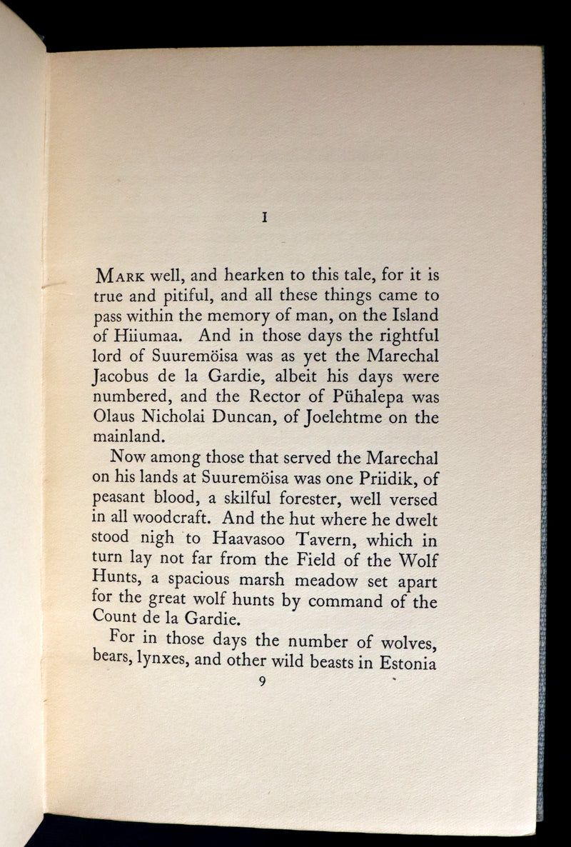 1930 Scarce First Edition on Werewolves - (Sudenmorsian ) THE WOLF'S BRIDE: A TALE FROM ESTONIA by Aino Kallas.