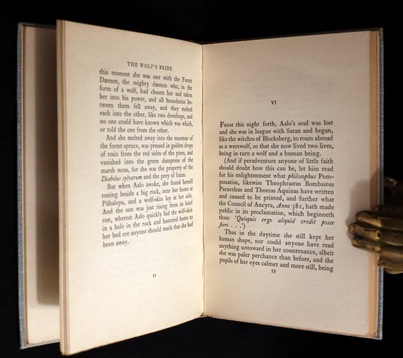 1930 Scarce First Edition on Werewolves - (Sudenmorsian ) THE WOLF'S BRIDE: A TALE FROM ESTONIA by Aino Kallas.