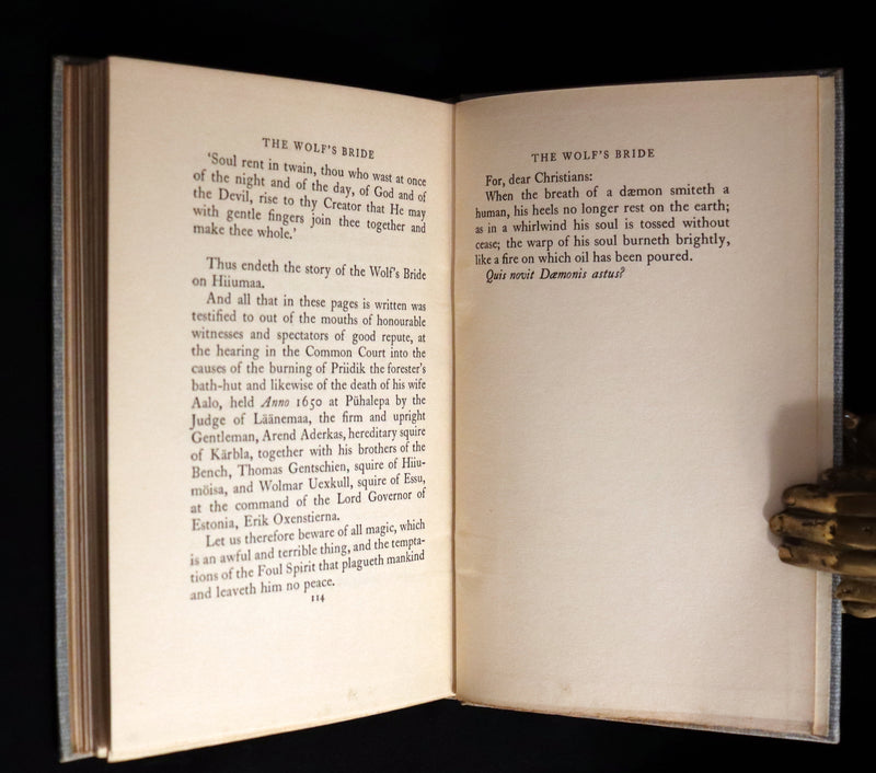 1930 Scarce First Edition on Werewolves - (Sudenmorsian ) THE WOLF'S BRIDE: A TALE FROM ESTONIA by Aino Kallas.