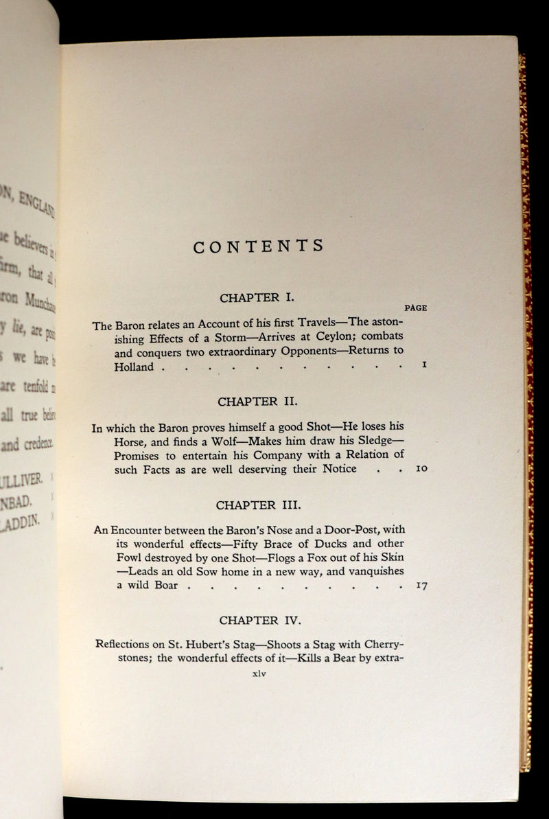 1915 Rare Book bound by Riviere - The Surprising Adventures of Baron MUNCHAUSEN Illustrated by Strang & Clark.