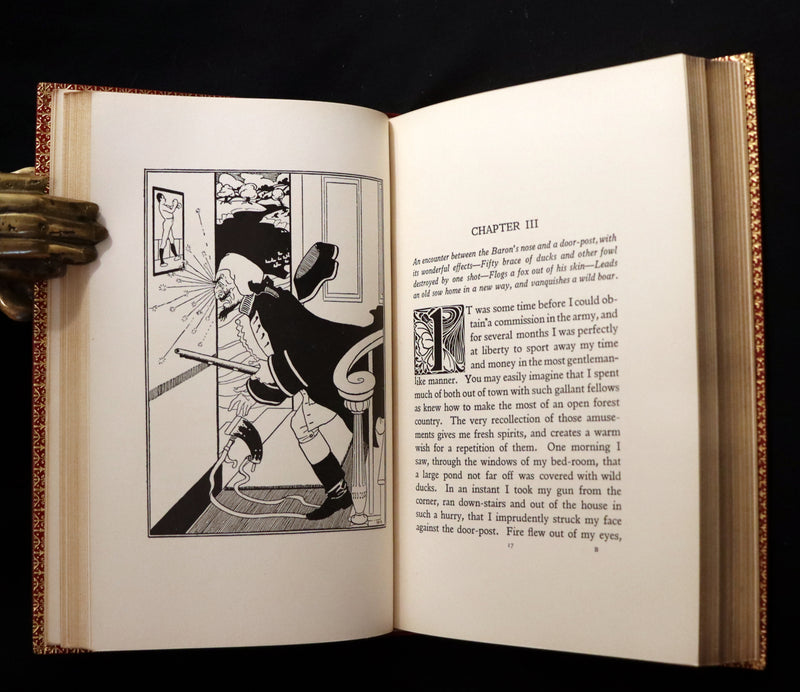 1915 Rare Book bound by Riviere - The Surprising Adventures of Baron MUNCHAUSEN Illustrated by Strang & Clark.