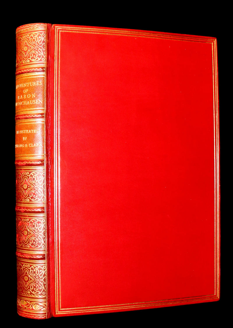 1915 Rare Book bound by Riviere - The Surprising Adventures of Baron MUNCHAUSEN Illustrated by Strang & Clark.