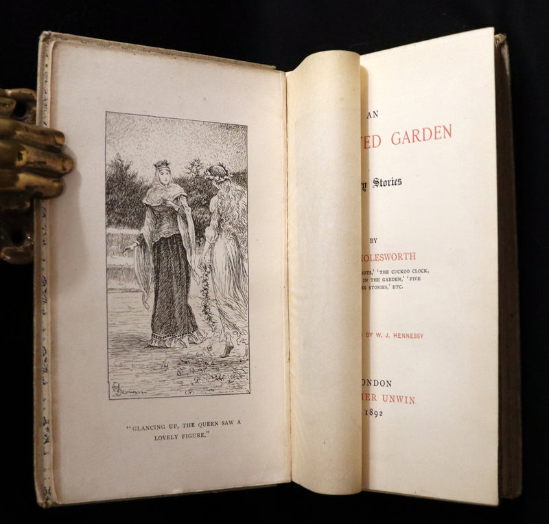 1892 Rare First Edition - AN ENCHANTED GARDEN, Fairy Stories by Mary Louisa Molesworth illustrated by William John Hennessy.