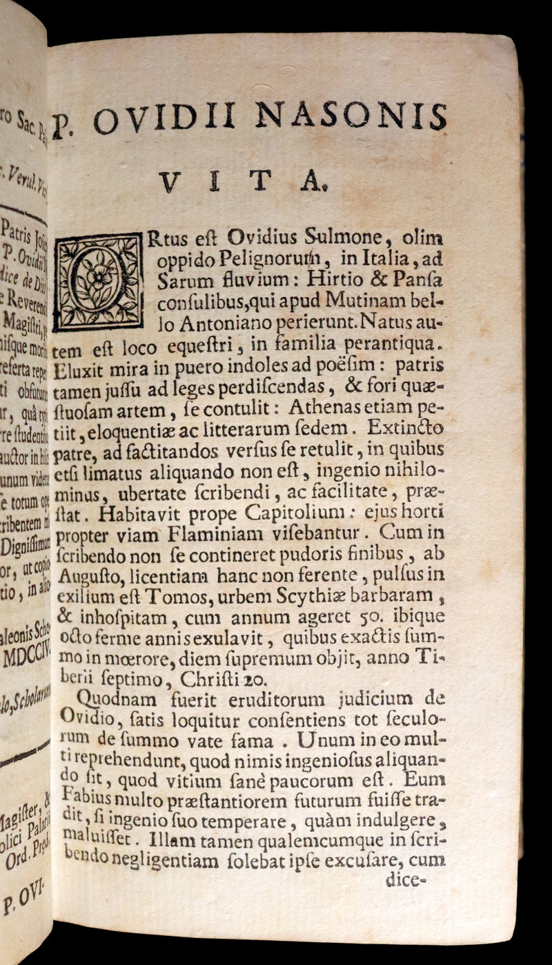 1704 Scarce Latin vellum Edition - OVID's Metamorphoses - Publii Ovidii Nasonis Metamorphoseon libri XV.