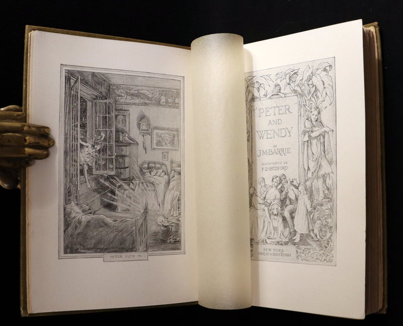 1911 Rare PETER PAN First Edition - PETER and WENDY by J.M. Barrie illustrated by F.D. Bedford.