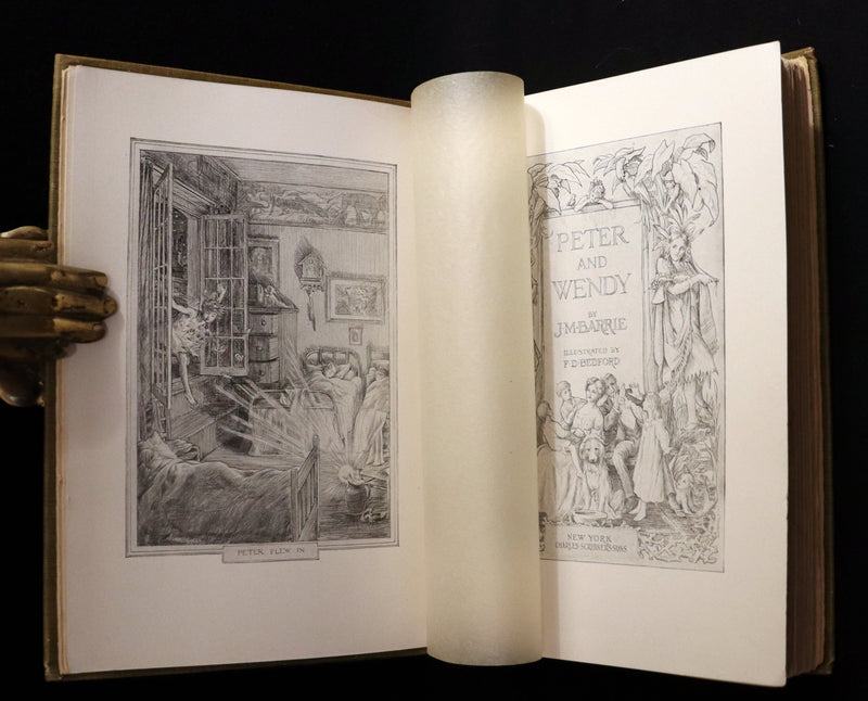 1911 Rare PETER PAN First Edition - PETER and WENDY by J.M. Barrie illustrated by F.D. Bedford.