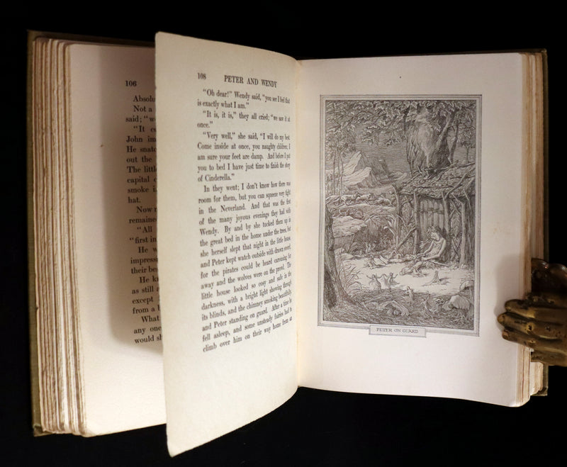 1911 Rare PETER PAN First Edition - PETER and WENDY by J.M. Barrie illustrated by F.D. Bedford.