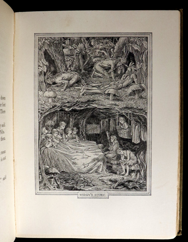 1911 Rare PETER PAN First Edition - PETER and WENDY by J.M. Barrie illustrated by F.D. Bedford.