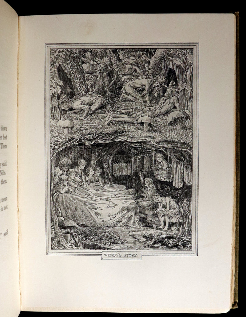 1911 Rare PETER PAN First Edition - PETER and WENDY by J.M. Barrie illustrated by F.D. Bedford.