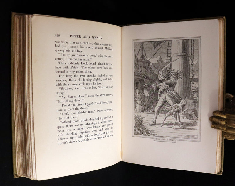 1911 Rare PETER PAN First Edition - PETER and WENDY by J.M. Barrie illustrated by F.D. Bedford.