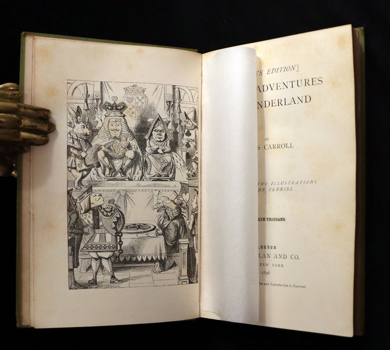 1896 Rare Victorian Book - Alice's Adventures in Wonderland by Lewis Carroll illustrated by John Tenniel.