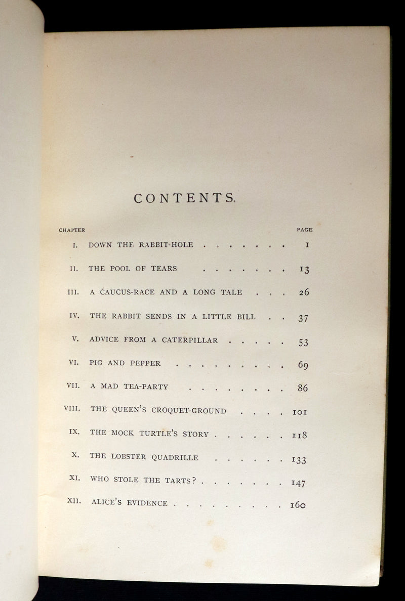 1896 Rare Victorian Book - Alice's Adventures in Wonderland by Lewis Carroll illustrated by John Tenniel.