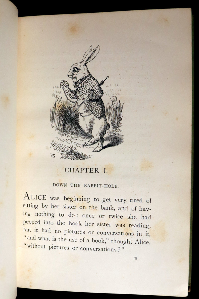 1896 Rare Victorian Book - Alice's Adventures in Wonderland by Lewis Carroll illustrated by John Tenniel.