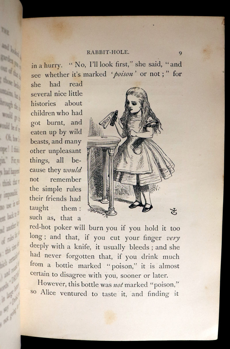 1896 Rare Victorian Book - Alice's Adventures in Wonderland by Lewis Carroll illustrated by John Tenniel.