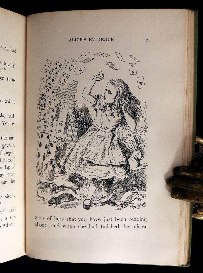 1896 Rare Victorian Book - Alice's Adventures in Wonderland by Lewis Carroll illustrated by John Tenniel.