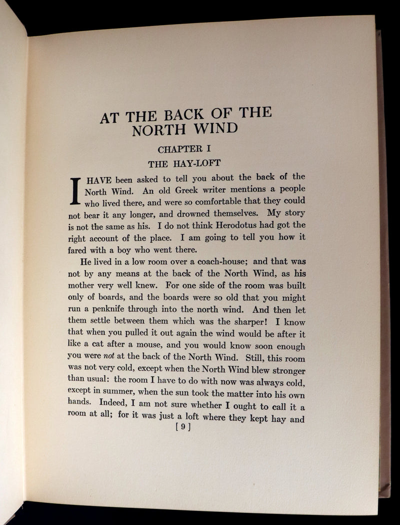 1919 Rare First Edition - AT THE BACK OF THE NORTH WIND, Illustrated by Jessie Willcox Smith.