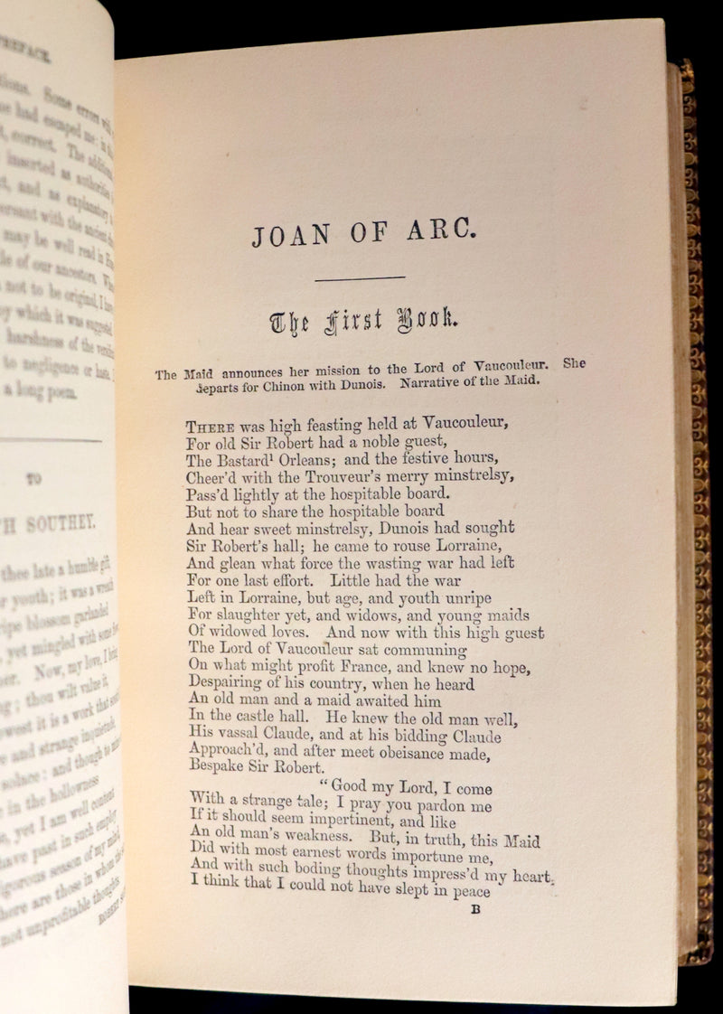 1866 Rare Victorian Book - JOAN OF ARC and Poems by Robert Southey Illustrated by John Gilbert.