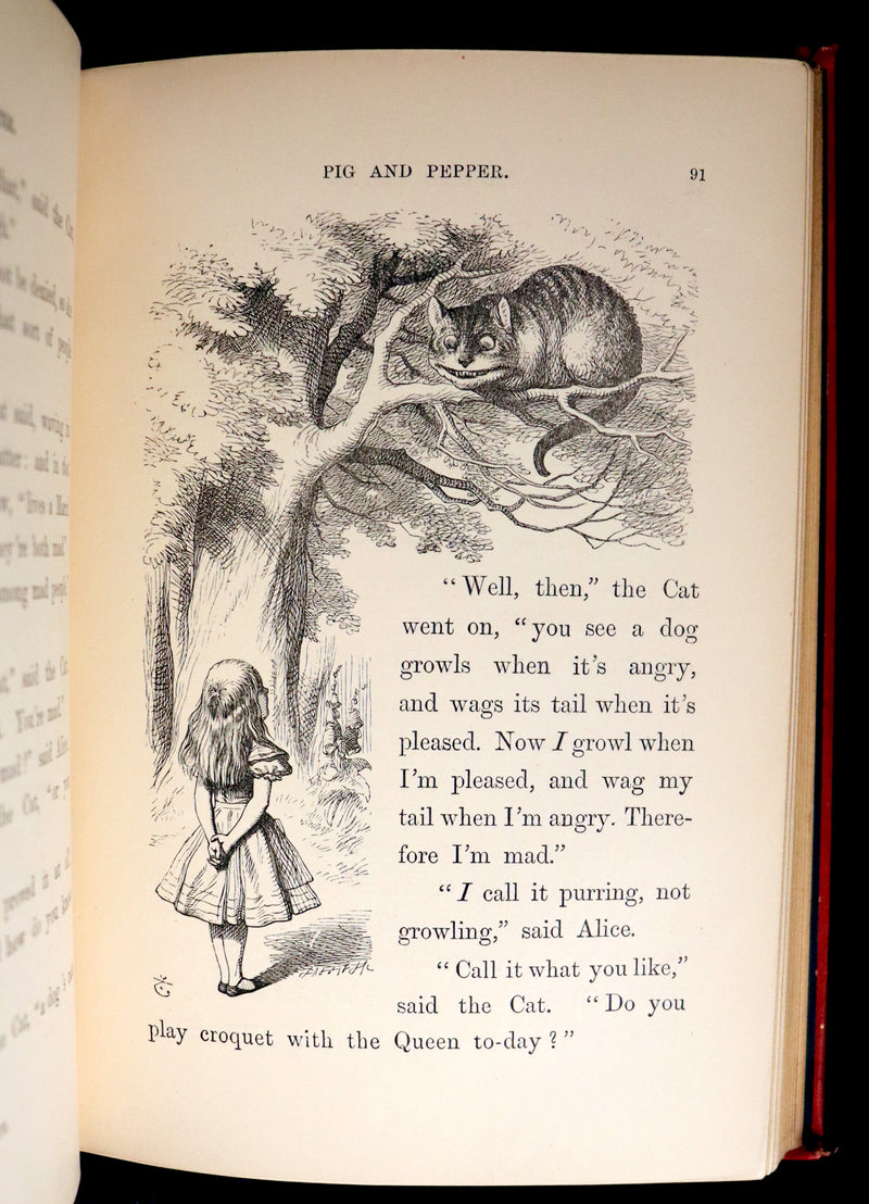 1883 Rare with John Tenniel Signature - Alice's Adventures in Wonderland by Lewis Carroll.