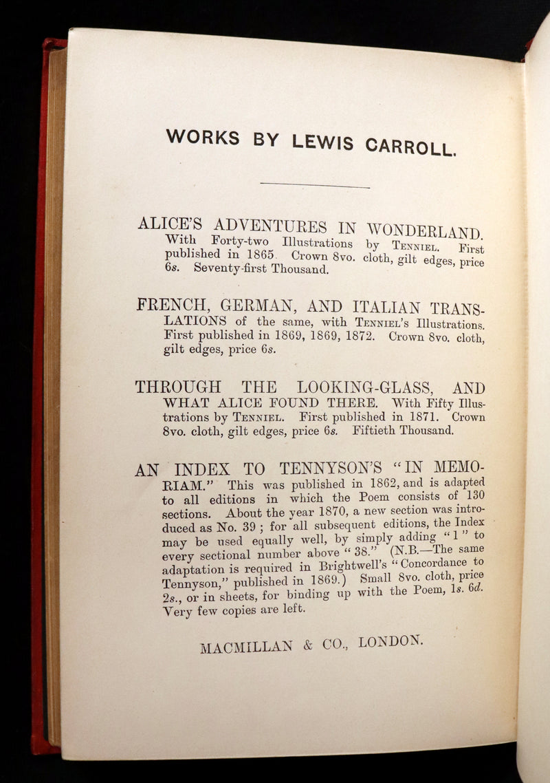 1883 Rare with John Tenniel Signature - Alice's Adventures in Wonderland by Lewis Carroll.
