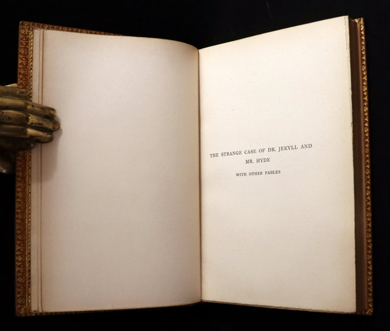 1896 Rare Book bound by Zaehnsdorf - The Strange Case of Dr Jekyll and Mr Hyde with Other Fables by Stevenson.