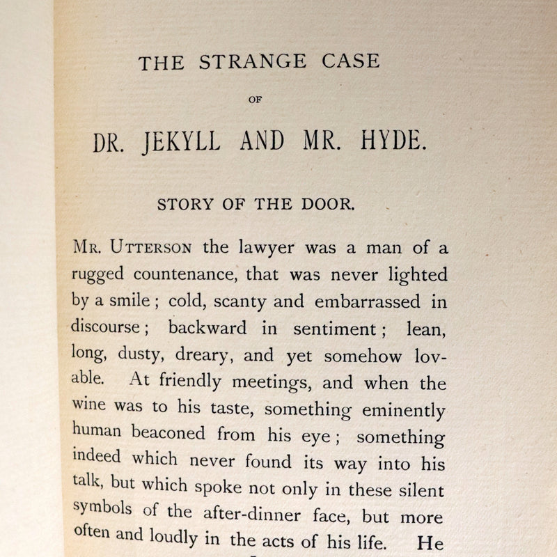 1896 Rare Book bound by Zaehnsdorf - The Strange Case of Dr Jekyll and Mr Hyde with Other Fables by Stevenson.
