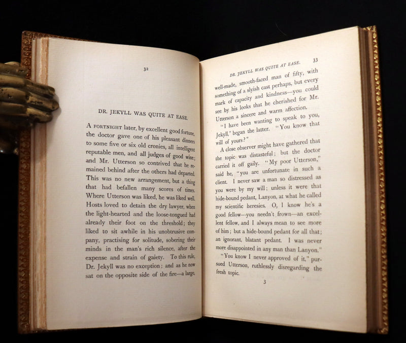 1896 Rare Book bound by Zaehnsdorf - The Strange Case of Dr Jekyll and Mr Hyde with Other Fables by Stevenson.