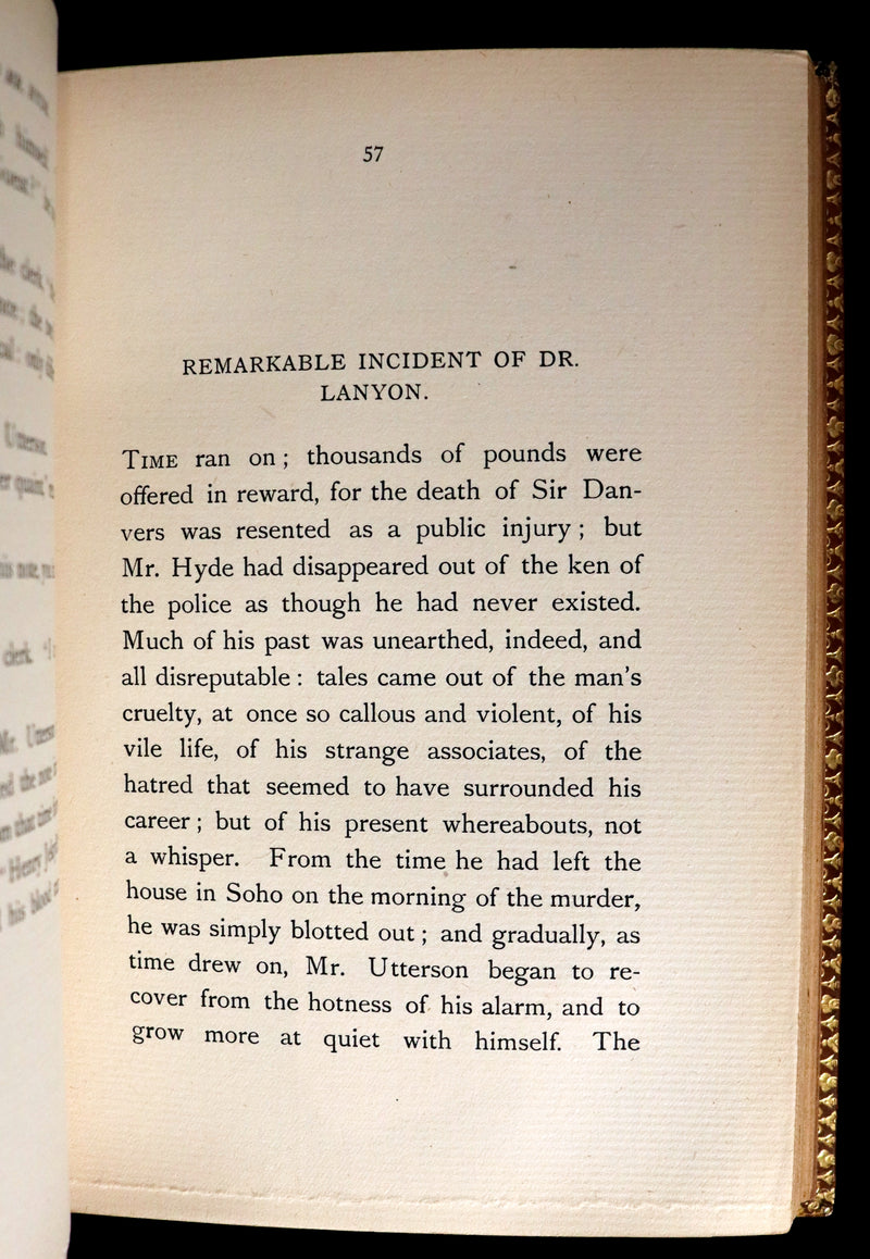 1896 Rare Book bound by Zaehnsdorf - The Strange Case of Dr Jekyll and Mr Hyde with Other Fables by Stevenson.